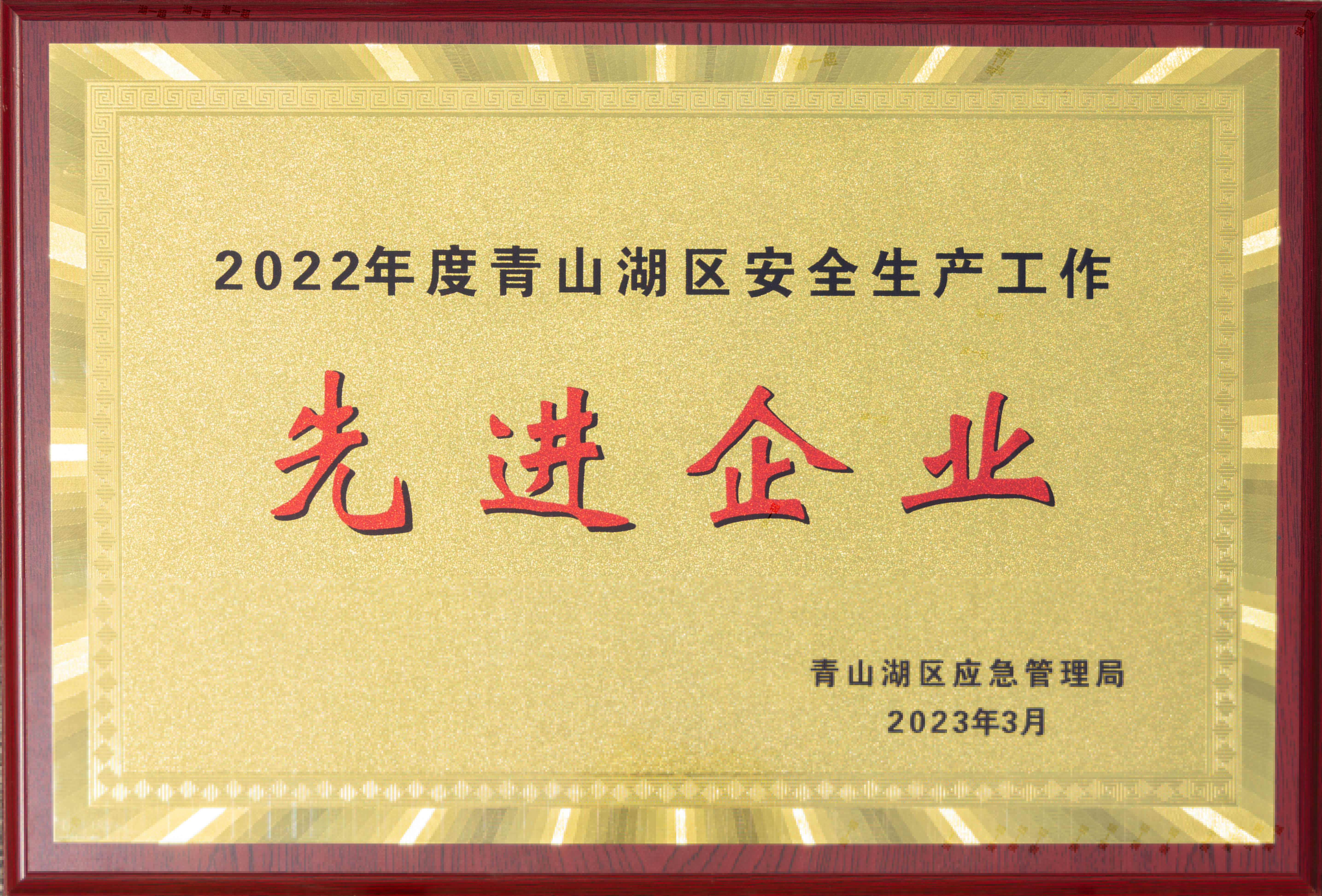 【資質(zhì)榮譽(yù)】2022年度青山湖區(qū)安全生產(chǎn)工作先進(jìn)企業(yè)