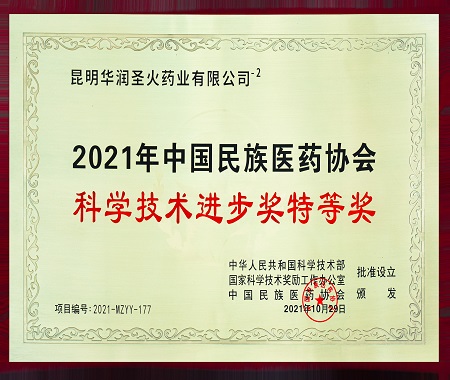 2021年中國民族醫(yī)藥協(xié)會 科學技術進步獎特等獎